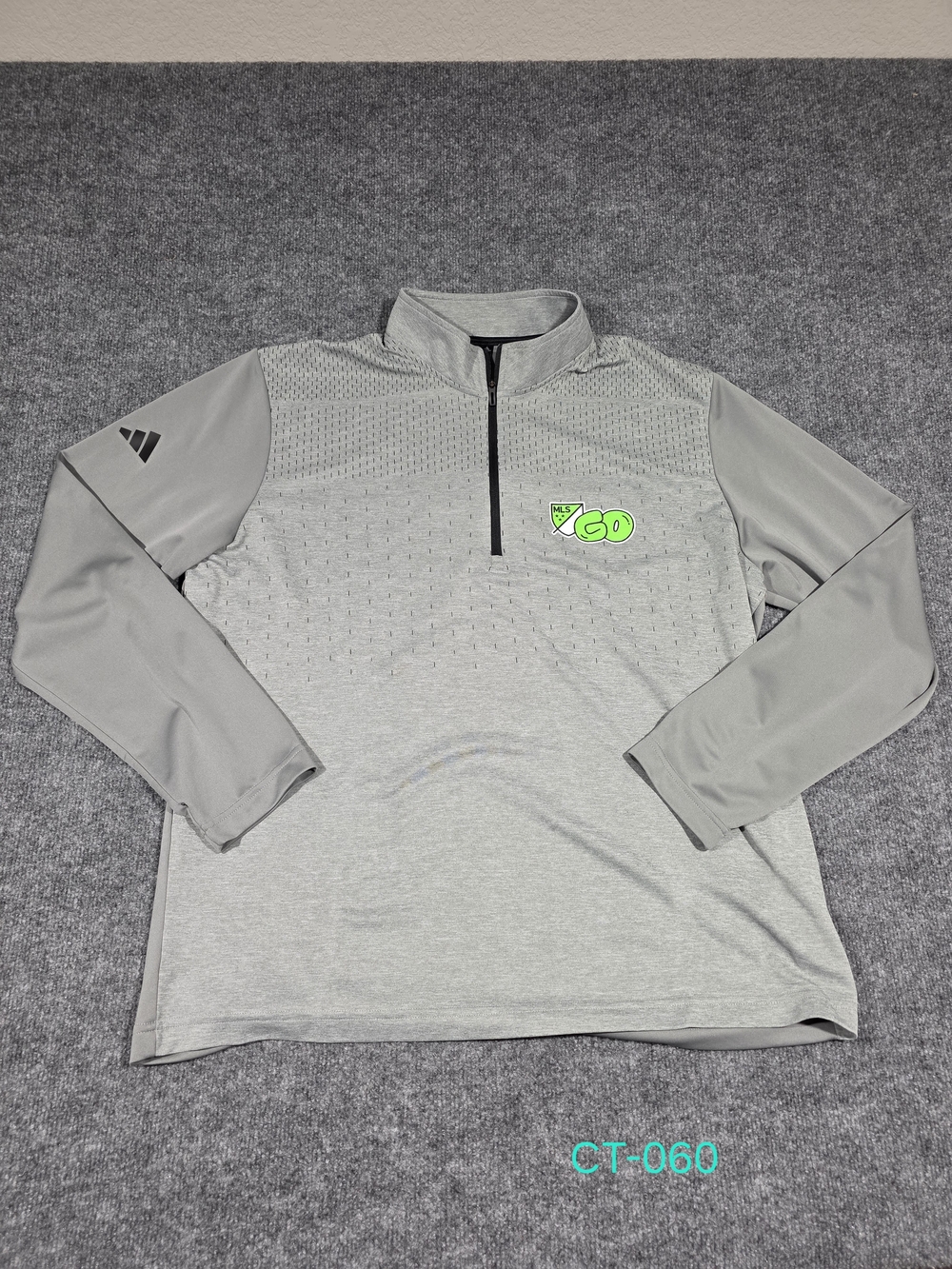 adidas Primegreen 1/4 Zip Mock Neck Pullover Golf Top Gray Men's XL